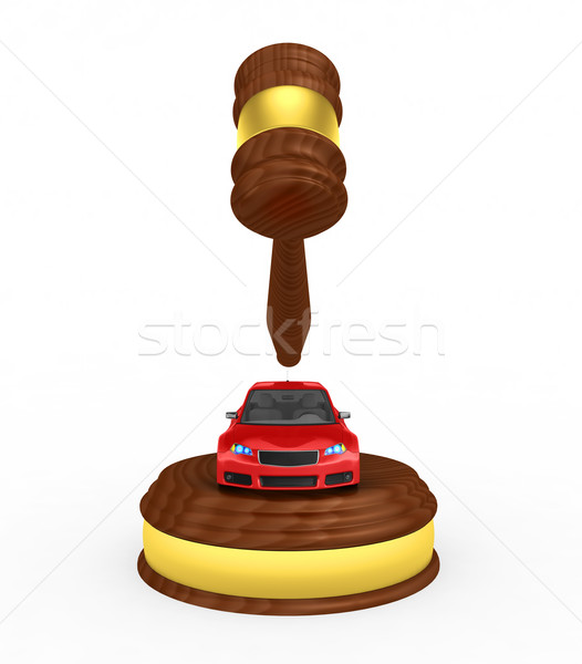 Stock photo: Gavel and car