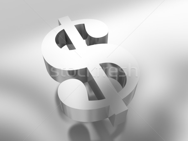 Dollarteken 3D chroom business wereld markt Stockfoto © rzymu