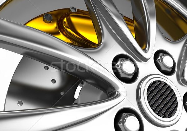 Pneumatico lega ruota rendering 3d auto sport Foto d'archivio © rzymu