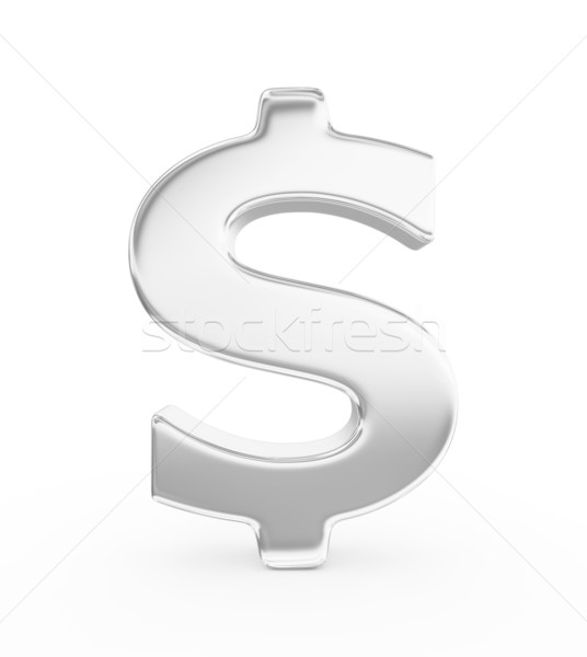 Dolar işareti 3D krom iş dünya pazar Stok fotoğraf © rzymu