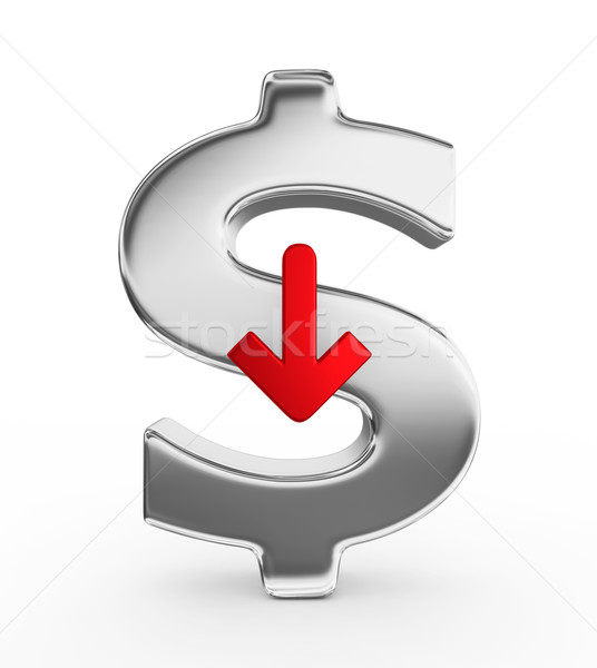 падение доллара валюта 3d визуализации деньги дизайна Сток-фото © rzymu