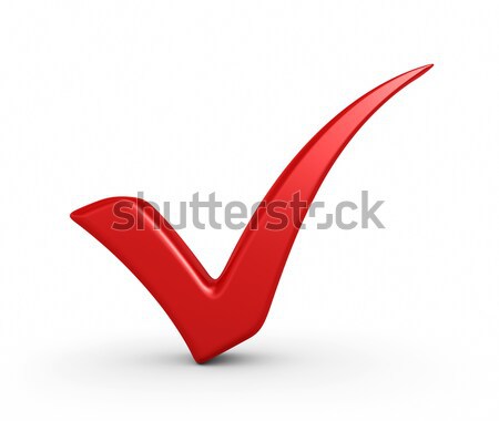 Stock photo: 3d illustration of red check mark
