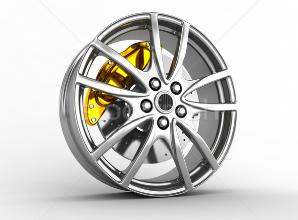 Foto stock: Neumático · aleación · rueda · 3d · coche · deporte