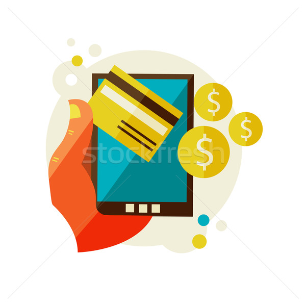 processing of mobile payments Stock photo © sabelskaya