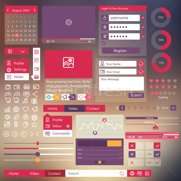 user interface flat design elements Stock photo © sabelskaya