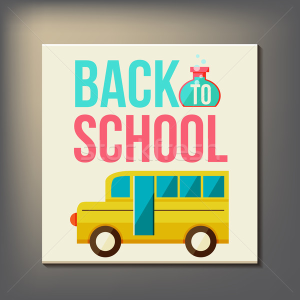 Terug naar school ontwerpsjabloon auto achtergrond kunst onderwijs Stockfoto © sabelskaya
