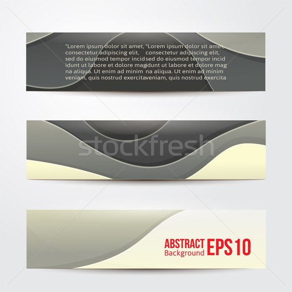 set of abstract grey banners. three background. Business design template. Stock photo © sabelskaya