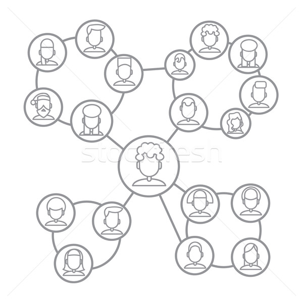 men and women connecting together via social networking Stock photo © sabelskaya