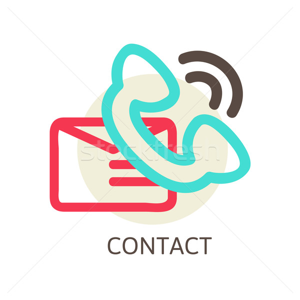 contact us vector icon - e-mail and phone Stock photo © sabelskaya