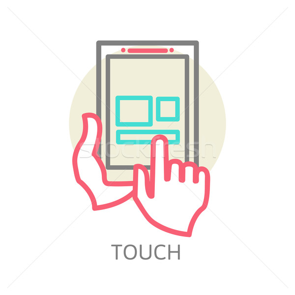 Touch screen tablet PC sign icon Stock photo © sabelskaya