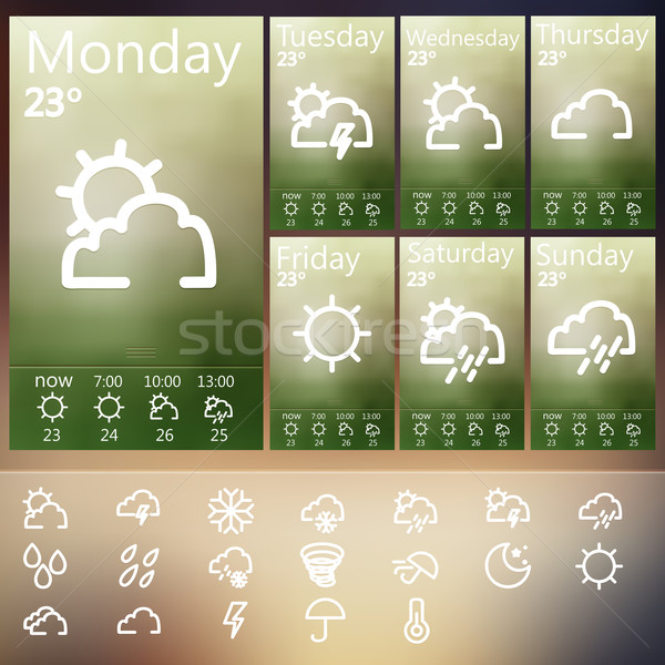 Weather Widget UI set . Stock photo © sabelskaya