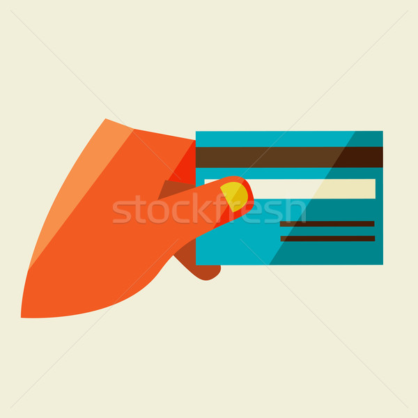 Mano tarjeta de crédito diseno moderna elegante Foto stock © sabelskaya