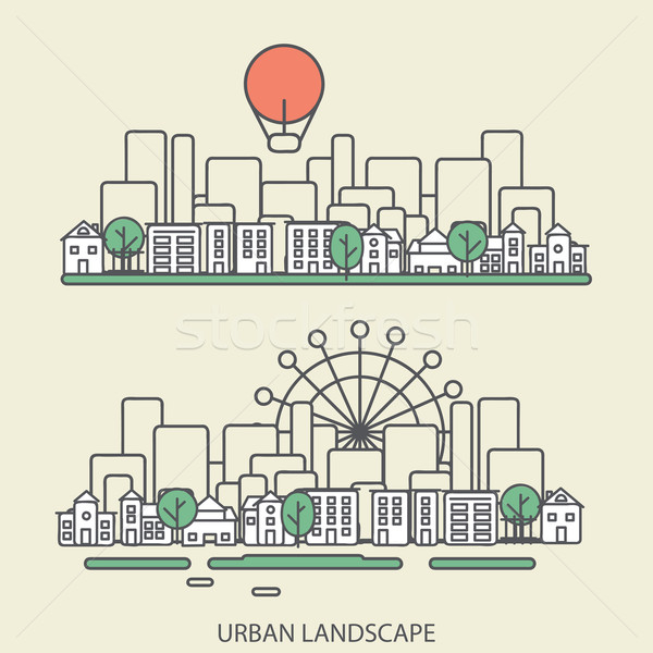Linear städtischen Landschaft stylish modernen Design Stock foto © sabelskaya