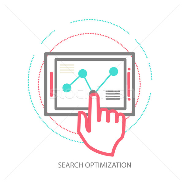 Lijn ontwerp illustratie website analytics moderne Stockfoto © sabelskaya