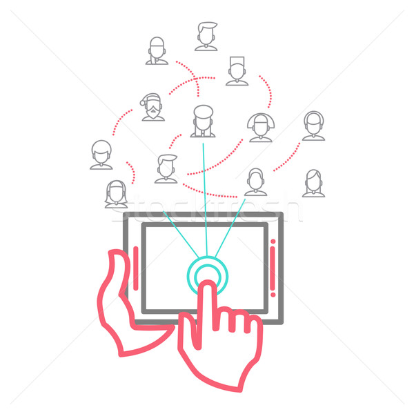 Social Networking People Conceptual Vector Design Stock photo © sabelskaya