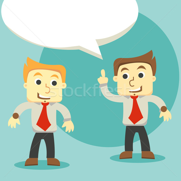 Dialoog zakenlieden twee bespreken vrouw abstract Stockfoto © sabelskaya