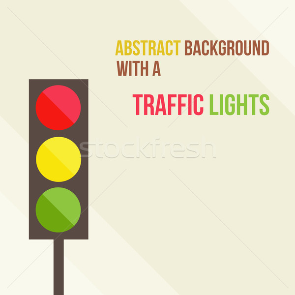 abstract background with a traffic lights in a flat style Stock photo © sabelskaya