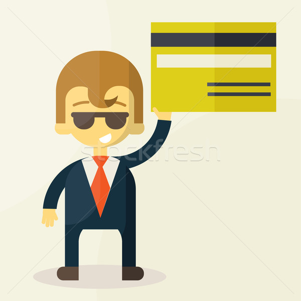 illustration of man showing credit card Stock photo © sabelskaya