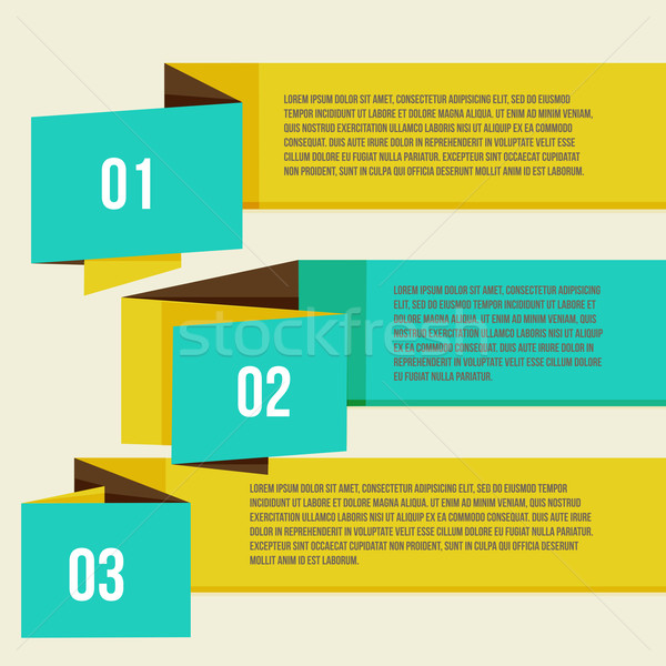 Flat Modern Curve colorful Design template numbered banners Stock photo © sabelskaya