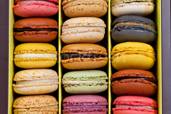 Französisch macarons farbenreich charakteristisch Gebäck Stock foto © sabinoparente