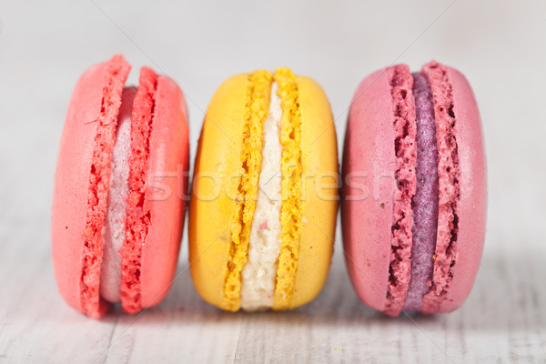 Francia macaronok színes finom tipikus sütemények Stock fotó © sabinoparente
