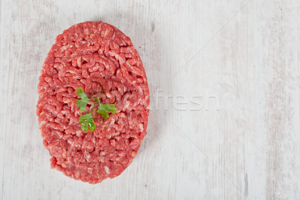 Nyers hamburger friss hús fából készült étel Stock fotó © sabinoparente