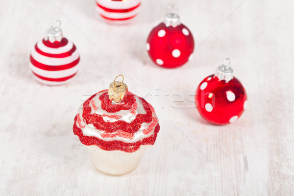 Karácsony minitorta dekoráció aranyos fa hó Stock fotó © sabinoparente