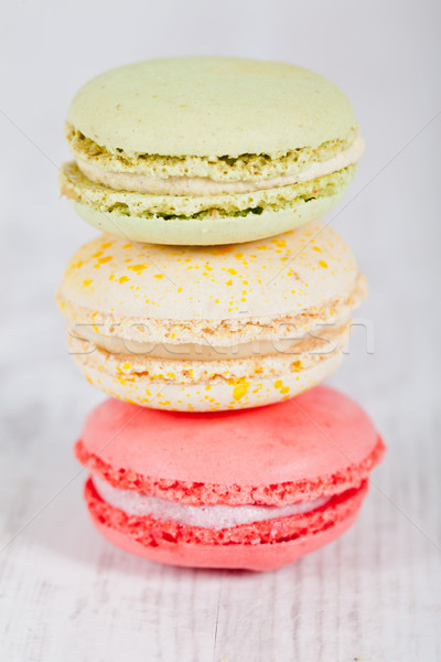 Fransız macarons renkli lezzetli tipik Stok fotoğraf © sabinoparente