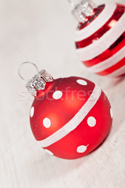 Karácsony golyók fa dekoráció hó ünnep Stock fotó © sabinoparente