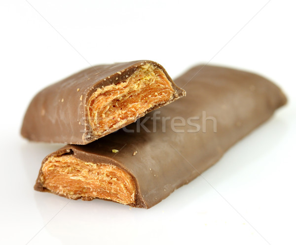 Csokoládé szelet közelkép fehér étel cukorka reggeli Stock fotó © saddako2