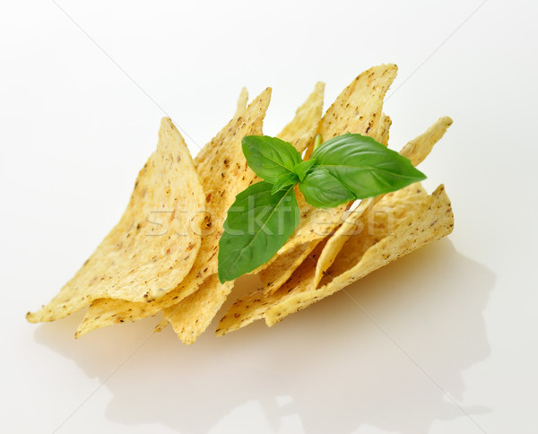 Kukurydza tortilla chipy biały tle Zdjęcia stock © saddako2