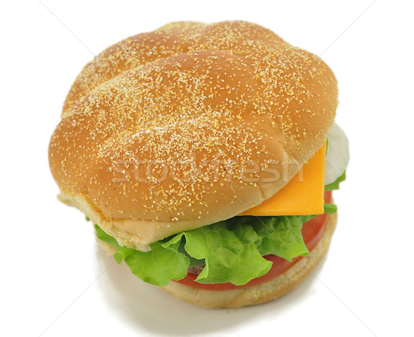 Hamburguesa con queso blanco alimentos bar color grasa Foto stock © saddako2