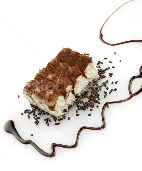 Tiramisu gâteau blanche dessert brun Photo stock © saddako2