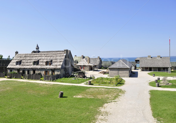 Foto stock: Colonial · forte · segurança · guerra · lago · história