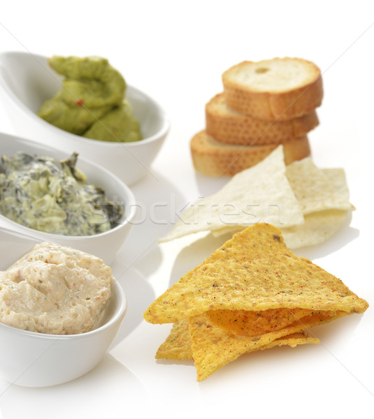 Dips With Chips And Toasts Stock photo © saddako2