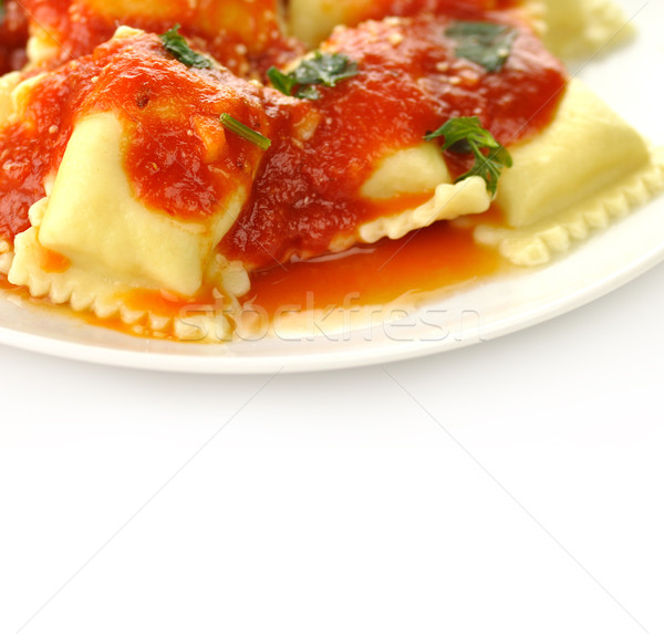 ラビオリ パスタ 赤 トマトソース 食品 チーズ ストックフォト © saddako2