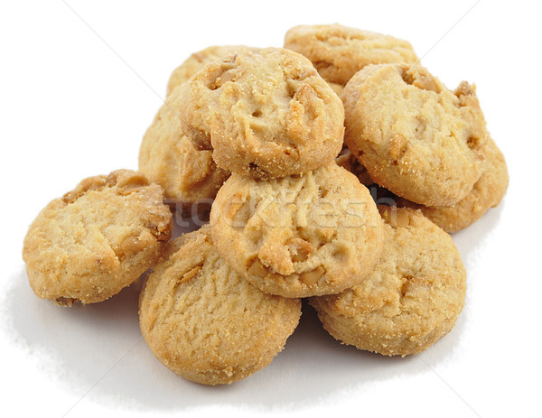 Foto stock: Caramelo · cookies · blanco · fondo · miel · nueces