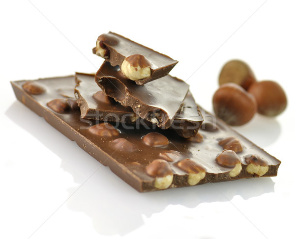 Foto stock: Avelã · chocolate · comida · cor · sobremesa · fresco