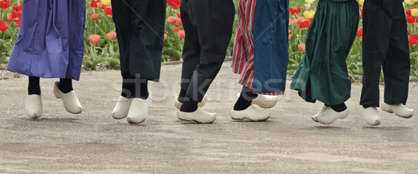 Holland táncosok fából készült cipők tavasz tánc Stock fotó © saddako2