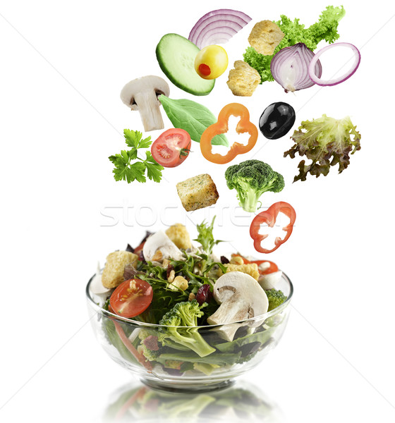  Vegetables Falling Into A  Salad Bowl Stock photo © saddako2