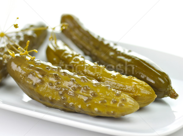dill pickles on a white dish Stock photo © saddako2