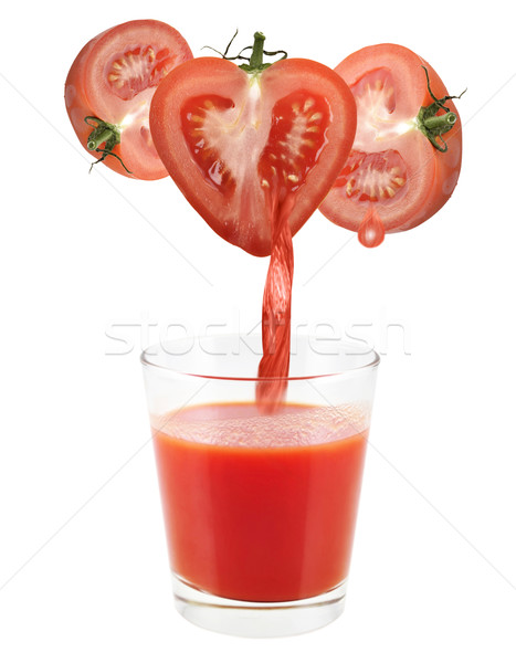 Tomaten tomatensap witte voedsel glas Rood Stockfoto © saddako2