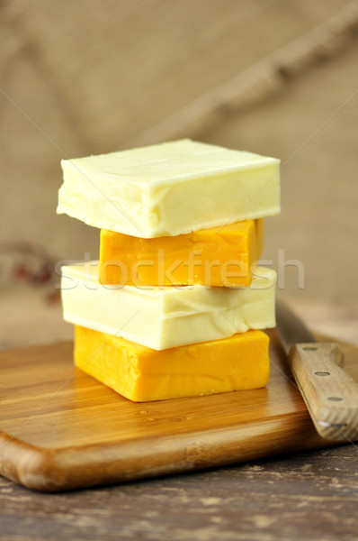 Stok fotoğraf: Peynir · gıda · beyaz · tahta · öğle · yemeği
