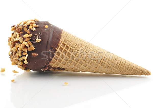 Dondurma çikolata dondurma koni beyaz soğuk şeker Stok fotoğraf © saddako2