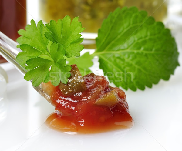 Salsa alimente verde roşu Imagine de stoc © saddako2