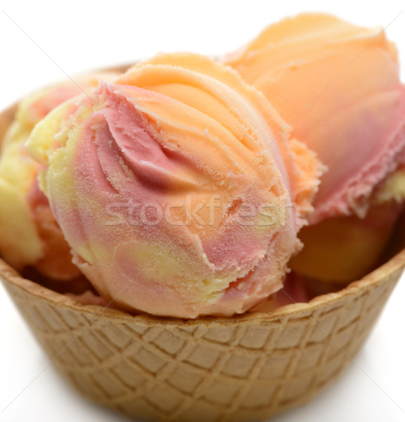 Sorbete frutas helado oblea taza postre Foto stock © saddako2
