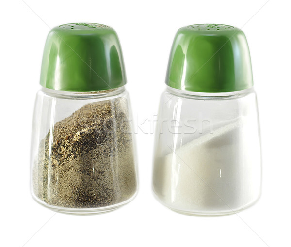 Sare piper alimente sticlă verde gătit Imagine de stoc © saddako2