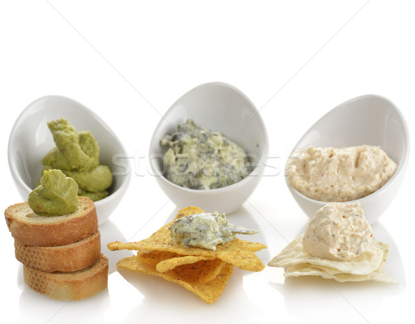 Dips With Chips And Toasts Stock photo © saddako2
