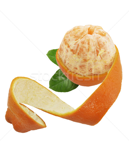 Foto stock: Pelado · naranja · aislado · blanco