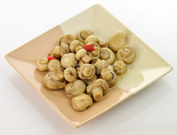 Champignons rouge poivre plaque alimentaire fond [[stock_photo]] © saddako2